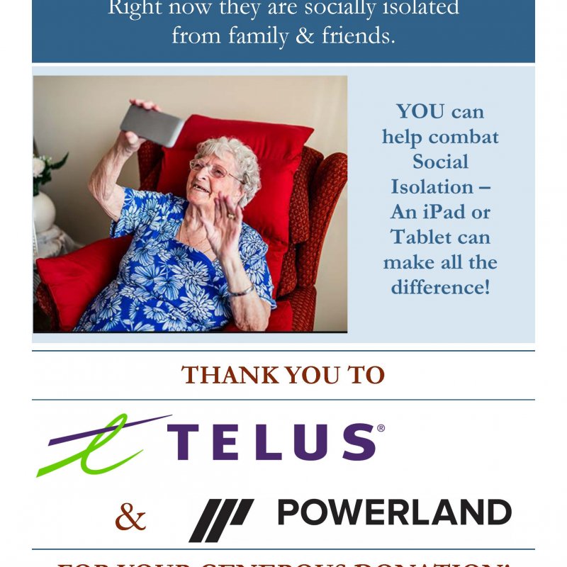 Photo of Thank You to Telus and Powerland for iPad Donations!