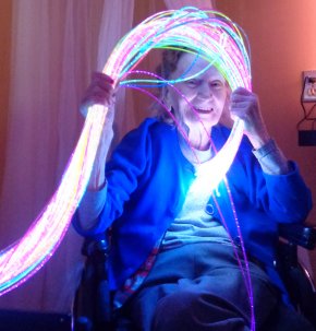 A multi-sensory room is a special room designed to develop a resident’s senses, through visual special lighting, music, aromatherapy and objects.